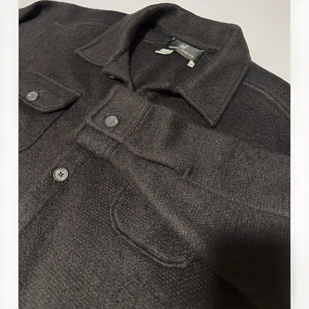 Peruvian Connection 100% Alpaca Wool Knit Button Shirt Jacket Shacket Men's Med